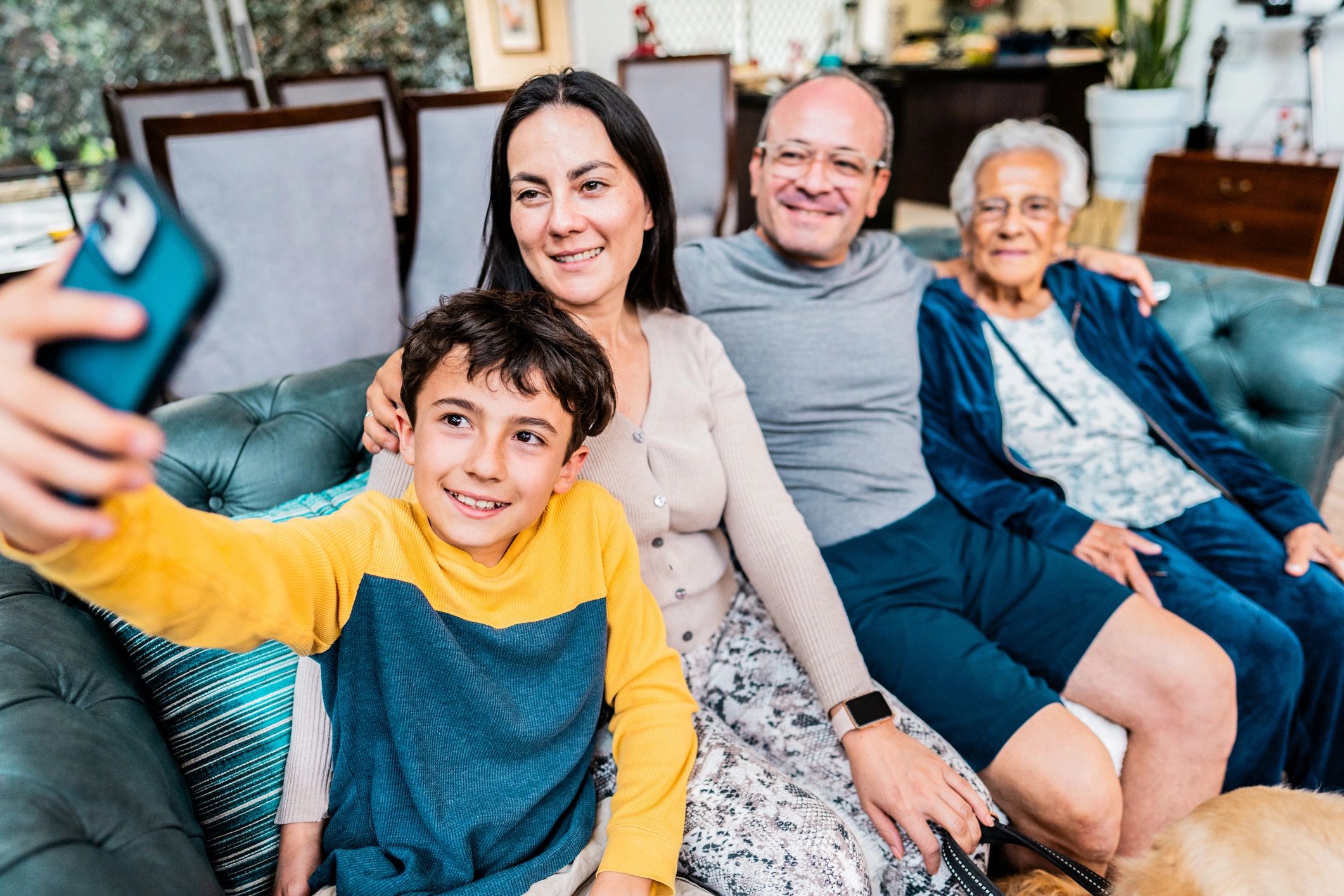 Family sharing a warm moment together indoors